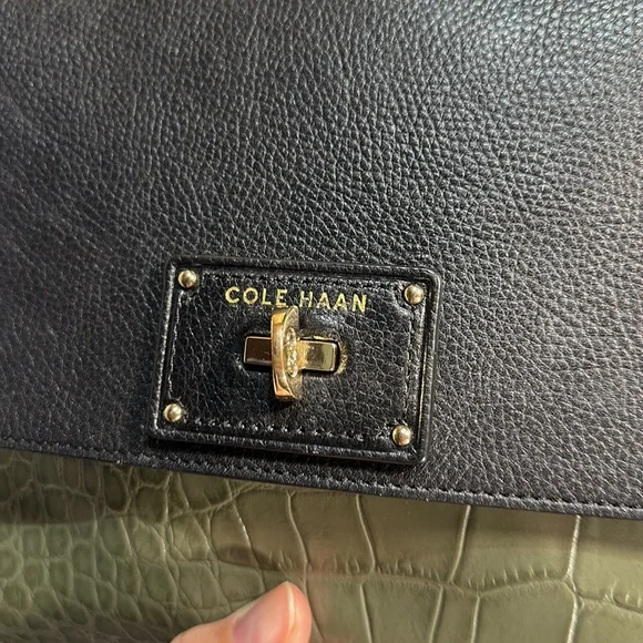 Cole Haan purse shoulder bag crossbody croc embossed leather Luxury - Picture 9 of 12